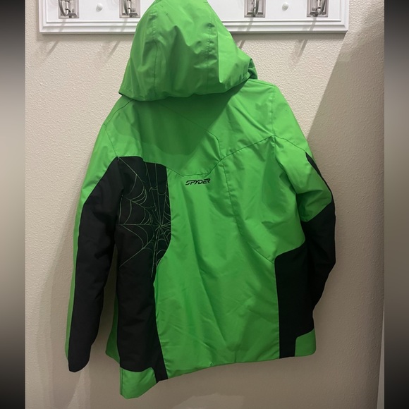 Neon green kids spyder jacket - Picture 2 of 4